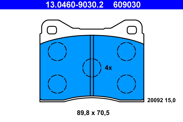 Kit pastiglie freno, Freno a disco - 13.0460-9030.2 ATE