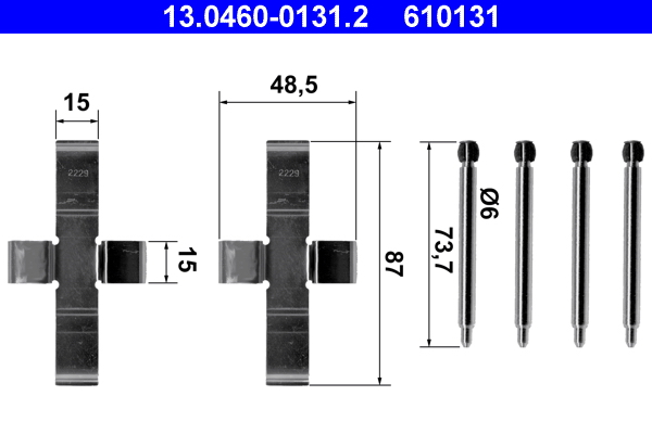 Accessory Kit, disc brake pad - 13.0460-0131.2 ATE
