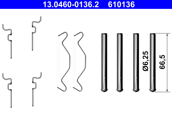 Accessory Kit, disc brake pad - 13.0460-0136.2 ATE