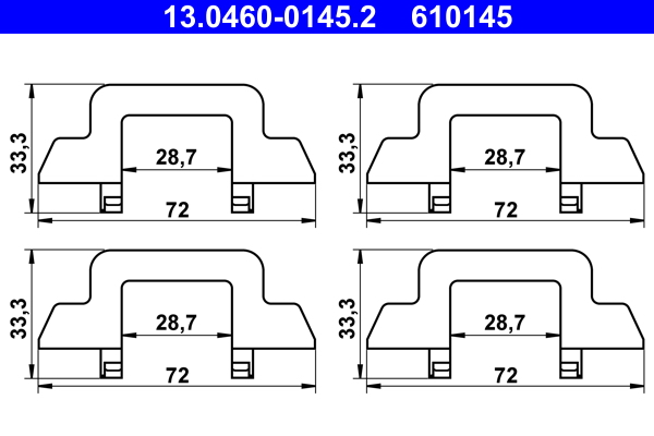 Kit accessori, Pastiglia freno - 13.0460-0145.2 ATE