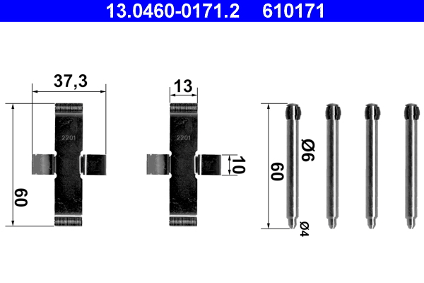 Accessory Kit, disc brake pad - 13.0460-0171.2 ATE