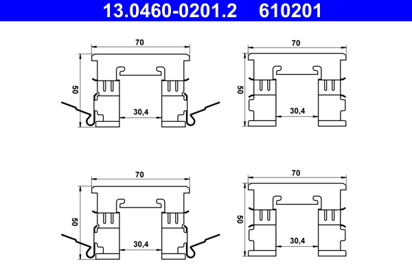 Accessory Kit, disc brake pad - 13.0460-0201.2 ATE