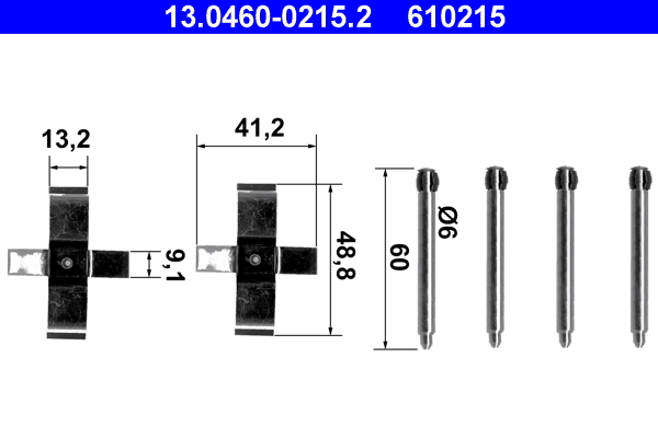 Accessory Kit, disc brake pad - 13.0460-0215.2 ATE