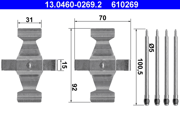 Accessory Kit, disc brake pad - 13.0460-0269.2 ATE