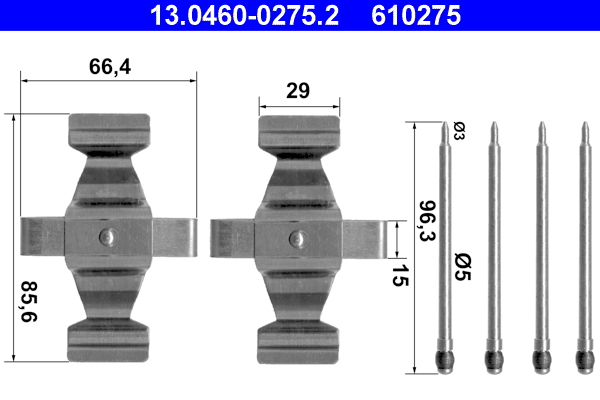 Accessory Kit, disc brake pad - 13.0460-0275.2 ATE