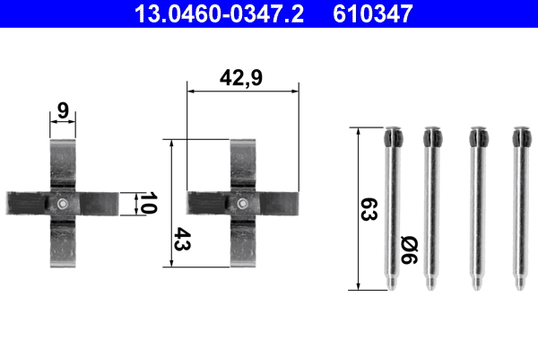 Accessory Kit, disc brake pad - 13.0460-0347.2 ATE