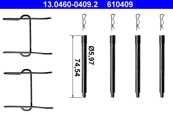 Accessory Kit, disc brake pad - 13.0460-0409.2 ATE
