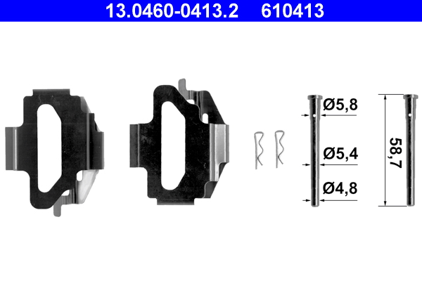 Accessory Kit, disc brake pad - 13.0460-0413.2 ATE