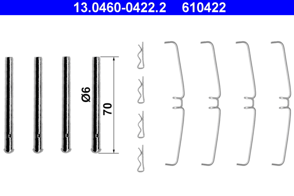 Комплектующие, колодки дискового тормоза - 13.0460-0422.2 ATE