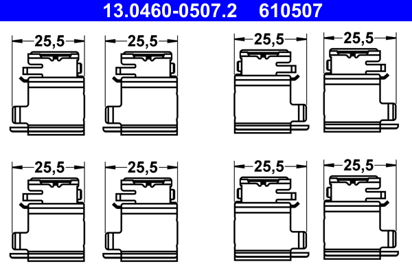 Accessory Kit, disc brake pad - 13.0460-0507.2 ATE