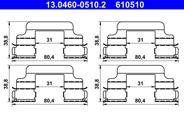 Accessory Kit, disc brake pad - 13.0460-0510.2 ATE