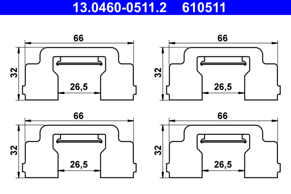Accessory Kit, disc brake pad - 13.0460-0511.2 ATE