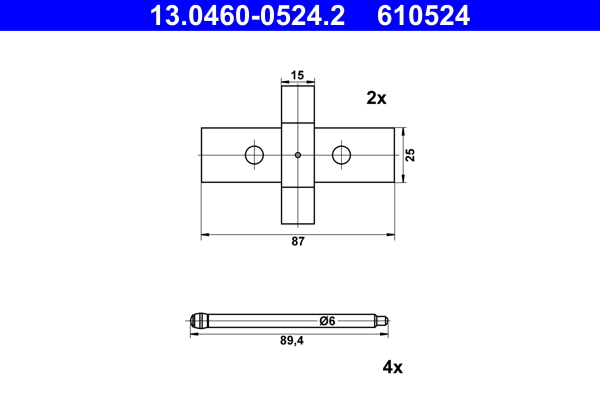 Accessory Kit, disc brake pad - 13.0460-0524.2 ATE