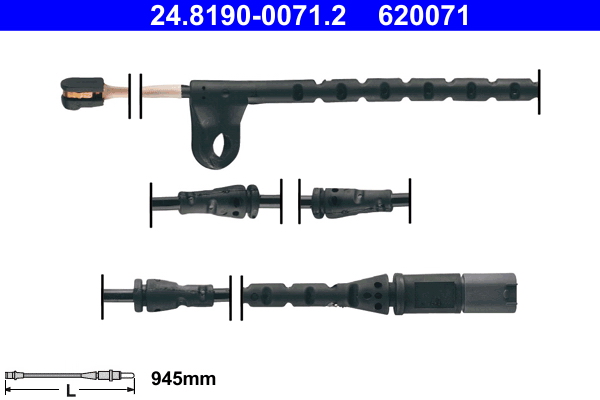 Warning Contact, brake pad wear - 24.8190-0071.2 ATE