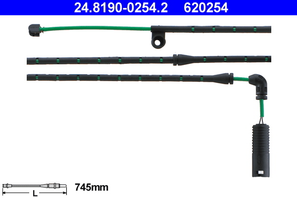 Warning Contact, brake pad wear - 24.8190-0254.2 ATE