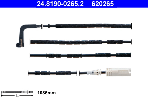 Warning Contact, brake pad wear - 24.8190-0265.2 ATE