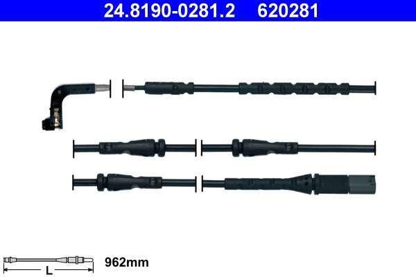 Warning Contact, brake pad wear - 24.8190-0281.2 ATE