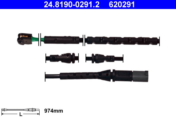 Contatto segnalazione, Usura past. freno/mat. d'attrito - 24.8190-0291.2 ATE