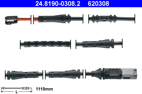 Warning Contact, brake pad wear - 24.8190-0308.2 ATE