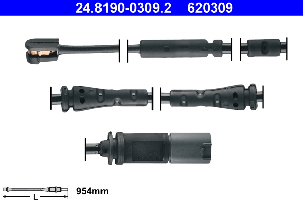 Warning Contact, brake pad wear - 24.8190-0309.2 ATE
