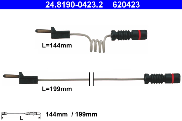 Warning Contact, brake pad wear - 24.8190-0423.2 ATE
