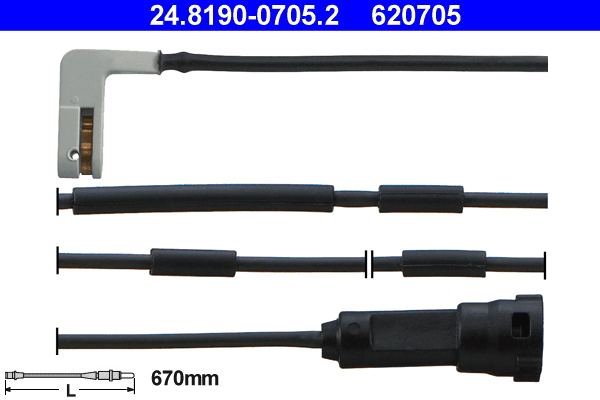 Warning Contact, brake pad wear - 24.8190-0705.2 ATE