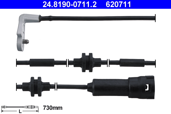Warning Contact, brake pad wear - 24.8190-0711.2 ATE
