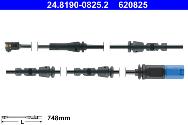 Warning Contact, brake pad wear - 24.8190-0825.2 ATE