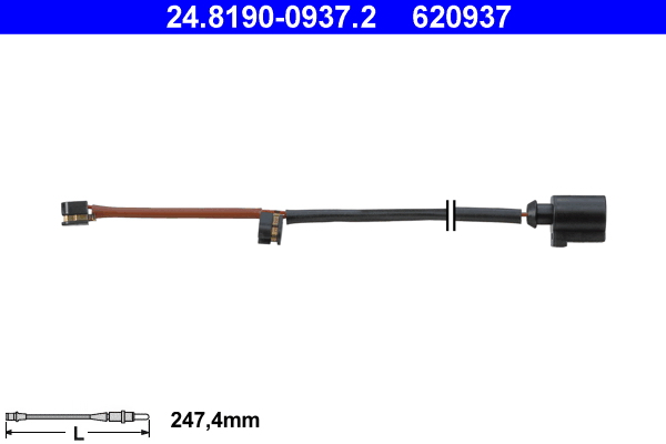 Warning Contact, brake pad wear - 24.8190-0937.2 ATE