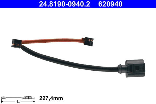 Warning Contact, brake pad wear - 24.8190-0940.2 ATE