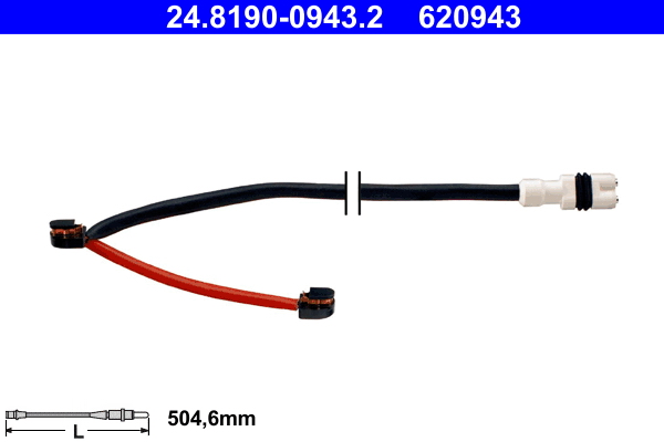 Warning Contact, brake pad wear - 24.8190-0943.2 ATE