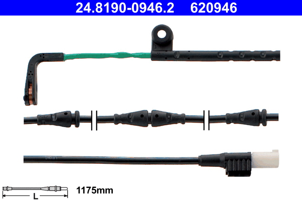 Contatto segnalazione, Usura past. freno/mat. d'attrito - 24.8190-0946.2 ATE
