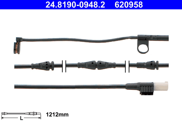 Warning Contact, brake pad wear - 24.8190-0948.2 ATE
