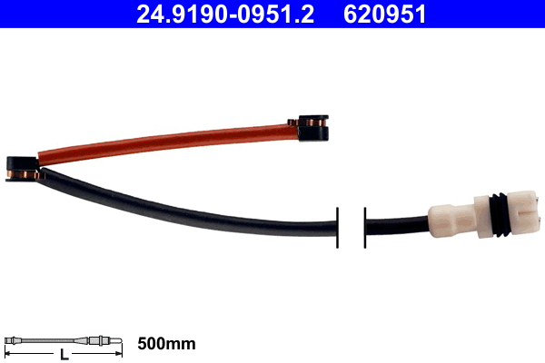 Warning Contact, brake pad wear - 24.8190-0951.2 ATE