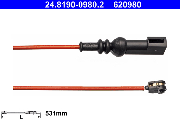 Warning Contact, brake pad wear - 24.8190-0980.2 ATE