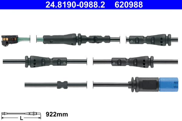 Contatto segnalazione, Usura past. freno/mat. d'attrito - 24.8190-0988.2 ATE
