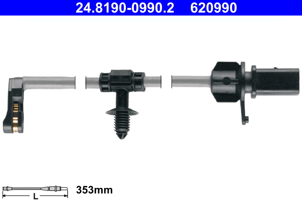 Warning Contact, brake pad wear - 24.8190-0990.2 ATE
