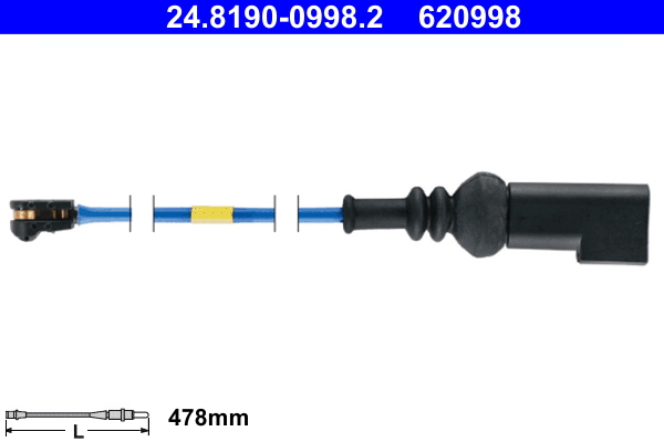 Warning Contact, brake pad wear - 24.8190-0998.2 ATE