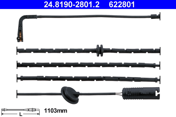 Warning Contact, brake pad wear - 24.8190-2801.2 ATE