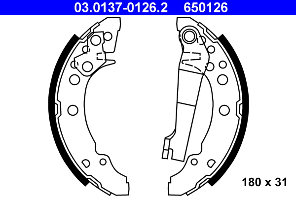 Brake Shoe Set - 03.0137-0126.2 ATE
