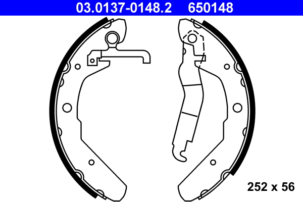Brake Shoe Set - 03.0137-0148.2 ATE
