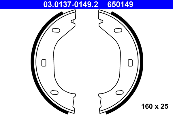 Brake Shoe Set, parking brake - 03.0137-0149.2 ATE