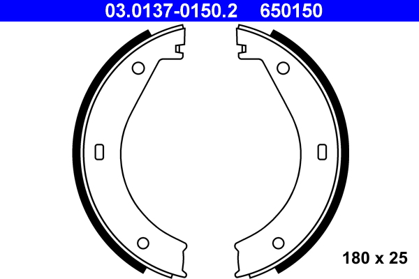 Brake Shoe Set, parking brake - 03.0137-0150.2 ATE