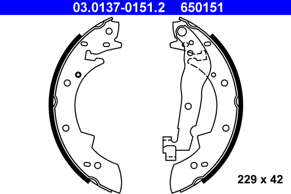 Brake Shoe Set - 03.0137-0151.2 ATE