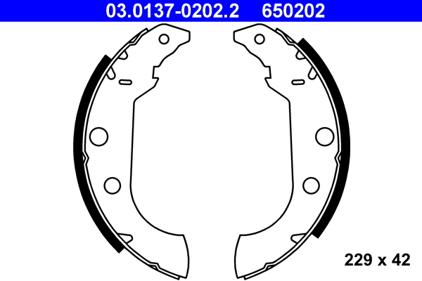 Brake Shoe Set - 03.0137-0202.2 ATE