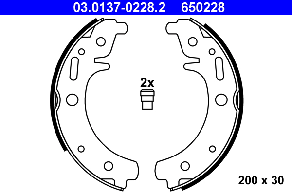 Brake Shoe Set - 03.0137-0228.2 ATE