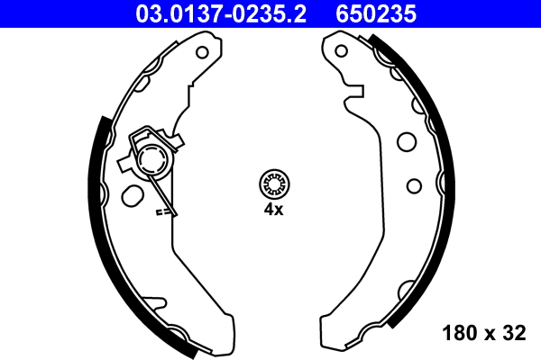 Brake Shoe Set - 03.0137-0235.2 ATE