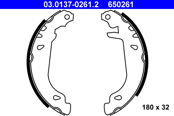 Brake Shoe Set - 03.0137-0261.2 ATE