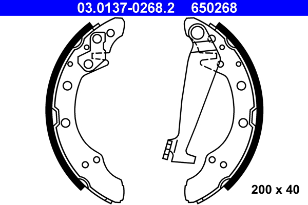 Brake Shoe Set - 03.0137-0268.2 ATE