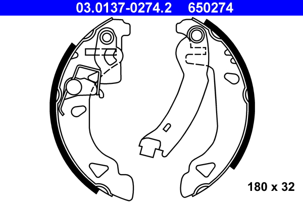 Brake Shoe Set - 03.0137-0274.2 ATE